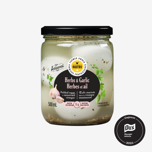 Oeufs Nutri marinés dans le vinaigre assaisonné - Herbes & ail