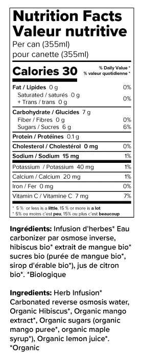 Les infusions Prémium Healtea Pétillantes - Hibiscus Mangue