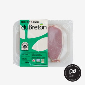 Côtelettes de porc biologique, désossées, coupe centre