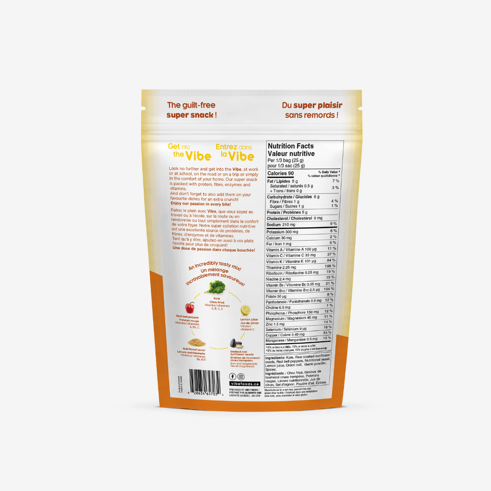 Vibe - Chips de kale, Délice fromagé végétalien